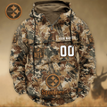 Pittsburgh Steeler Custom Name Number Camo Huntin' 3D Cargo Hoodie