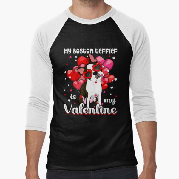 Retro Matching Valentine Day Heart Boston Terrier Dog Lover by DanielBaxteri
