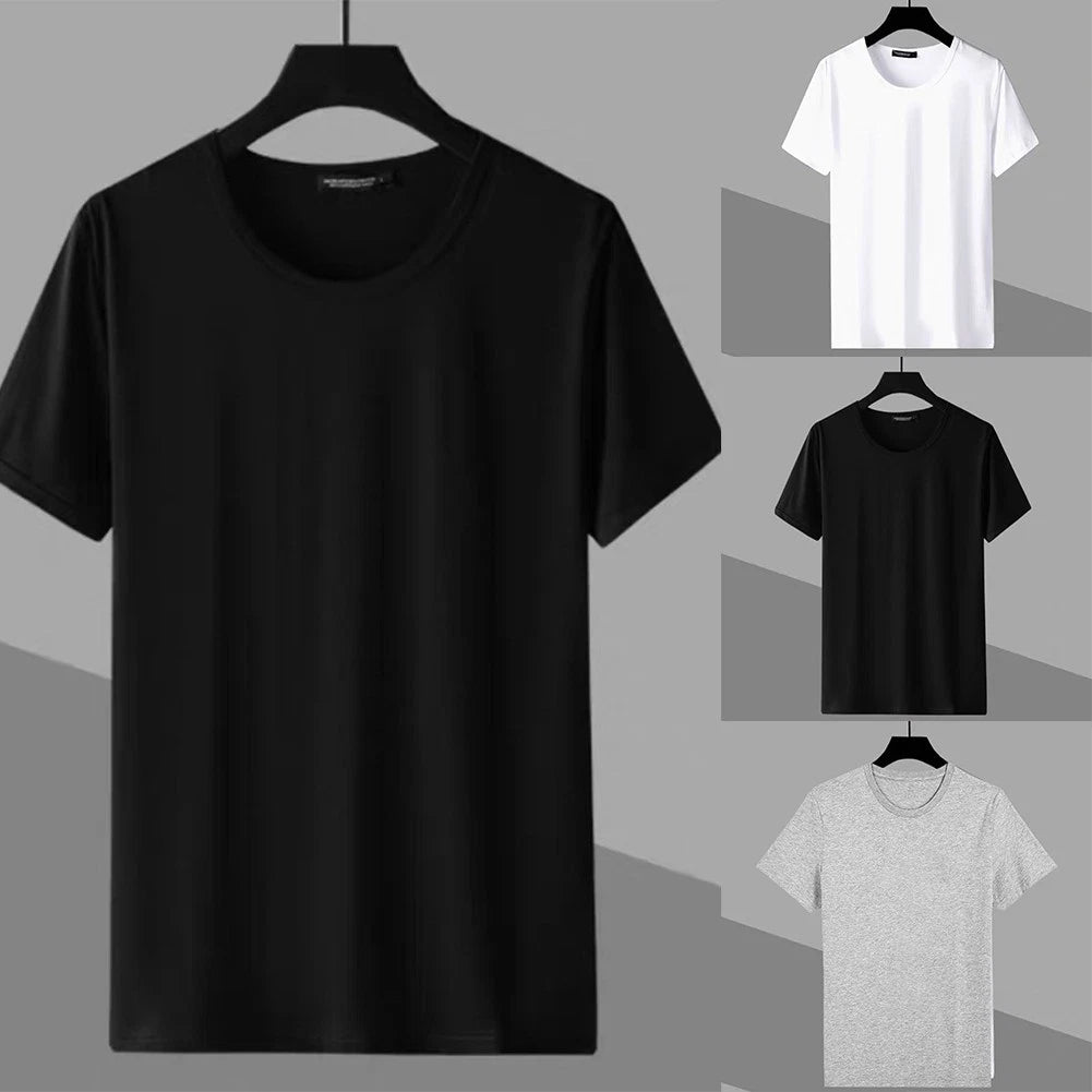 Slim Fit Solid Color T Shirt for Men Casual and Comfortable for Summer