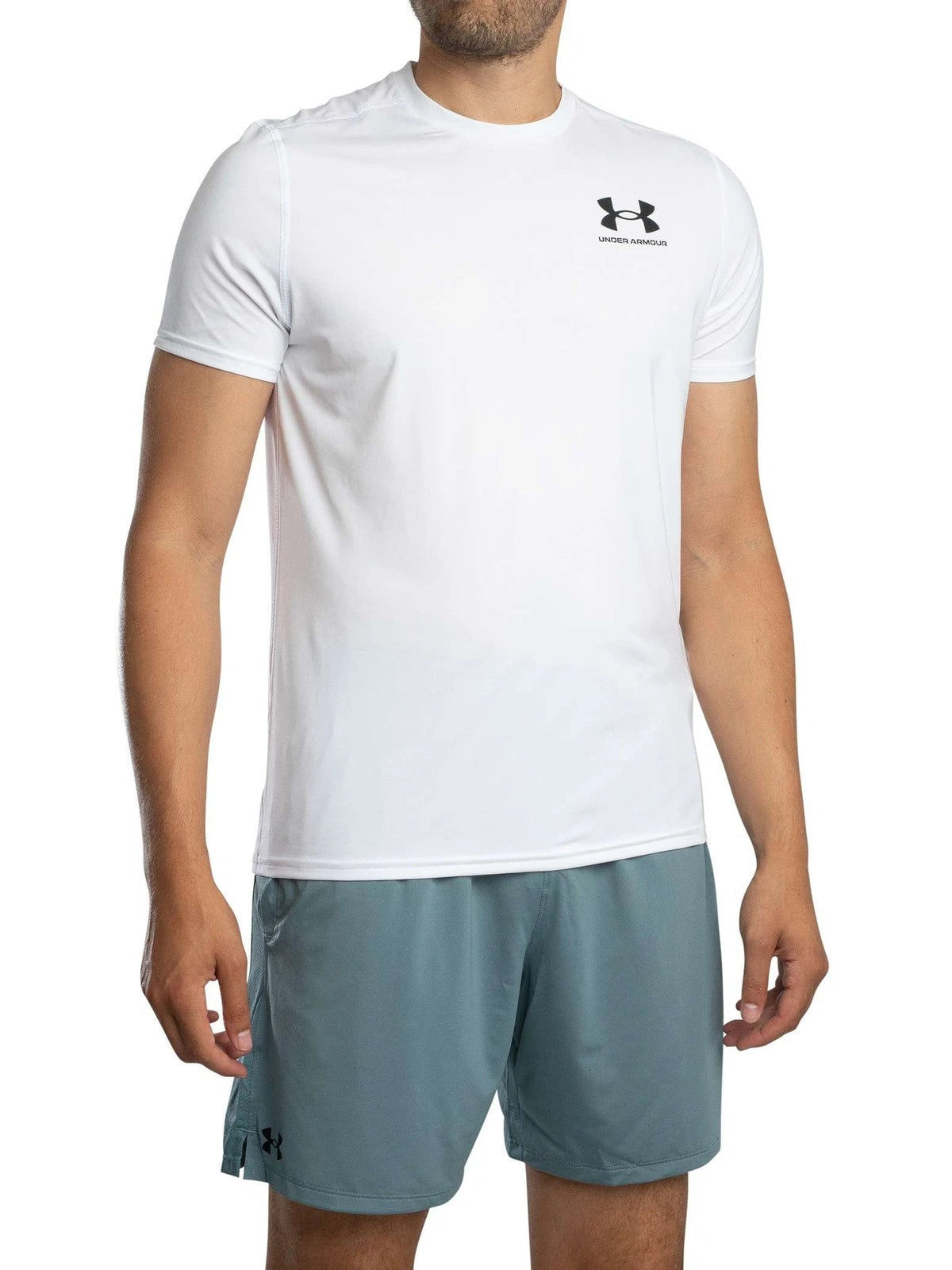 Under Armour Men's HeatGear Fitted Logo T-Shirt, White