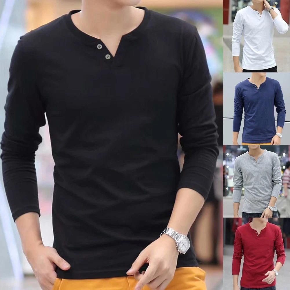 Basic Solid Tee Casual Long Sleeve Top Brand New Polyester Spandex Fabric