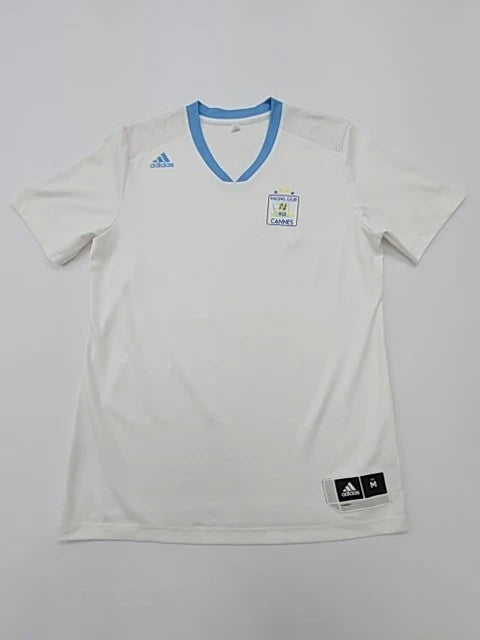 Adidas Men White Player ID V-Neck Jersey Size M Breathable Regular Fit