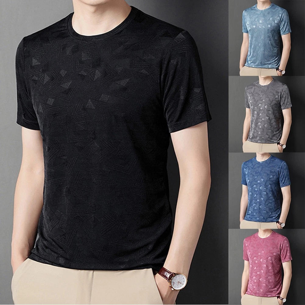 Men's Slim Fit Short Sleeve T Shirt Round Neck Casual Wear Lightweight