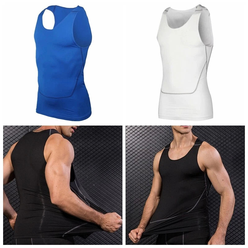 Men Rash Guard Compression Tank Top Quick Dry T-shirt Sport Fitness Swim Wetsuit