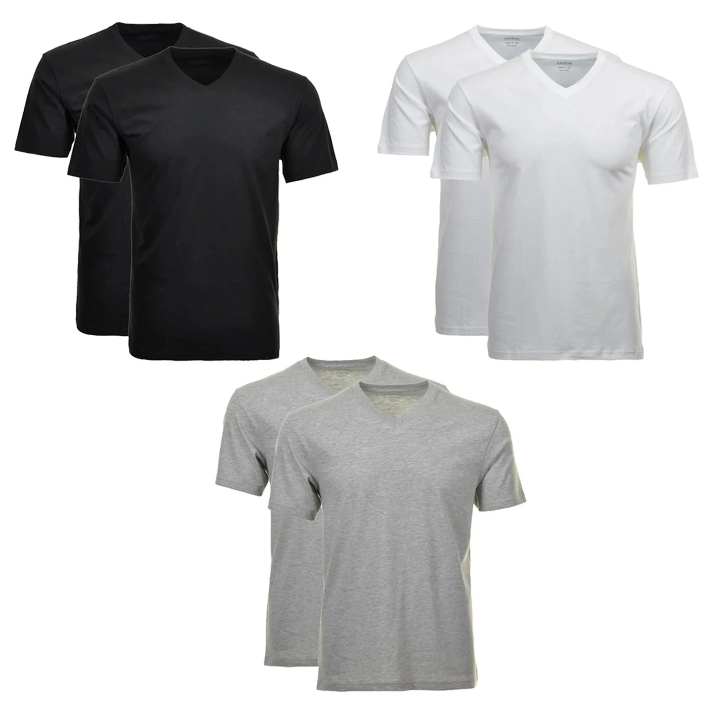 RAGMAN Men's T-Shirt 2 Pack - 1/2 Sleeve, Undershirt, V-Neck