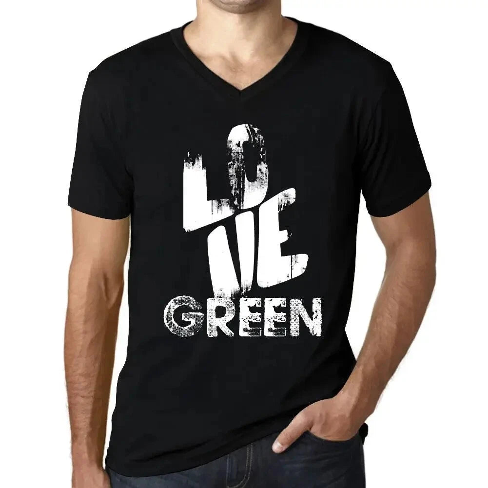 Men's Graphic T-Shirt V Neck Love Green Eco-Friendly Limited Edition