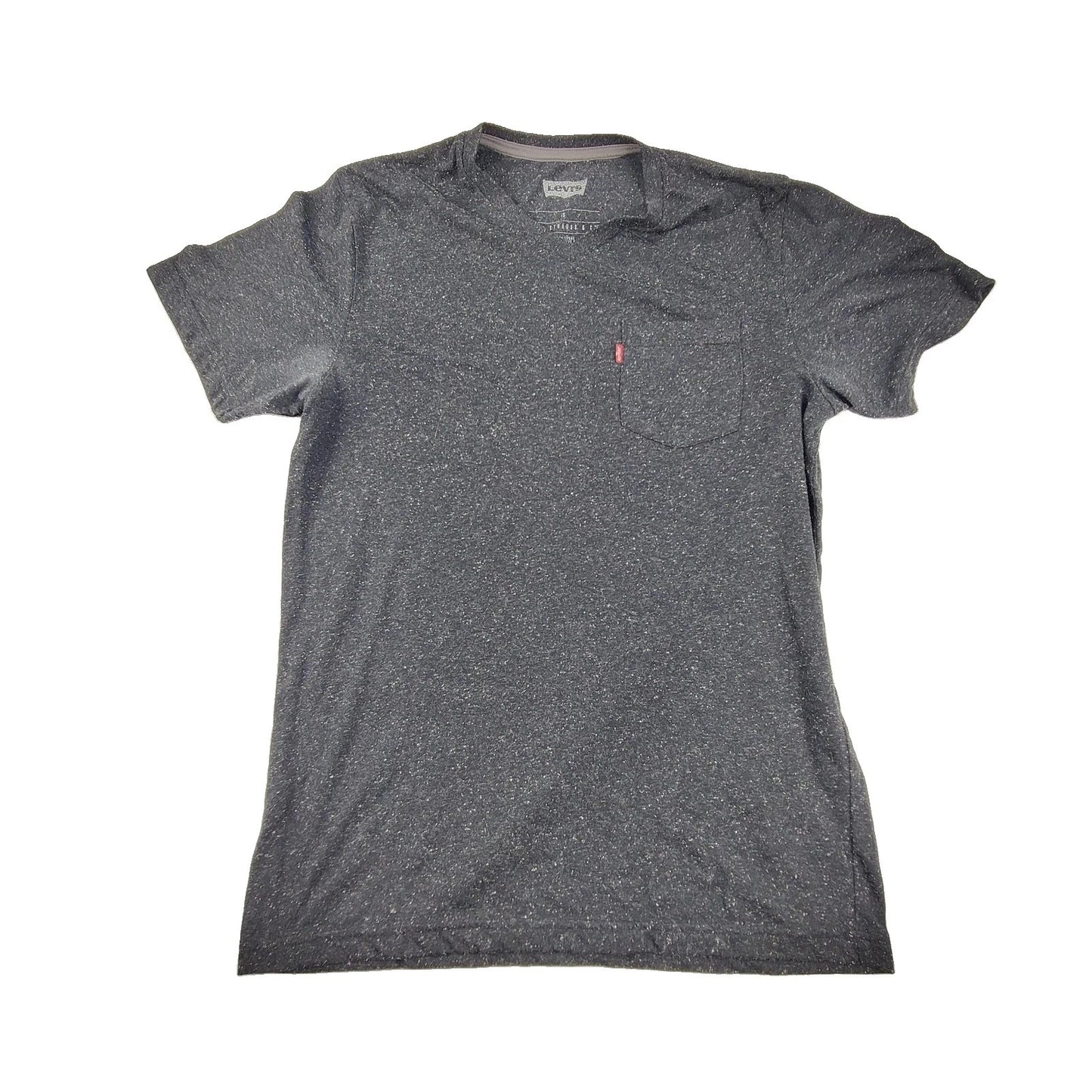 Levi's Shirt Mens Small Gray V Neck Pocket Tagless Speckled Tee T-Shirt Casual