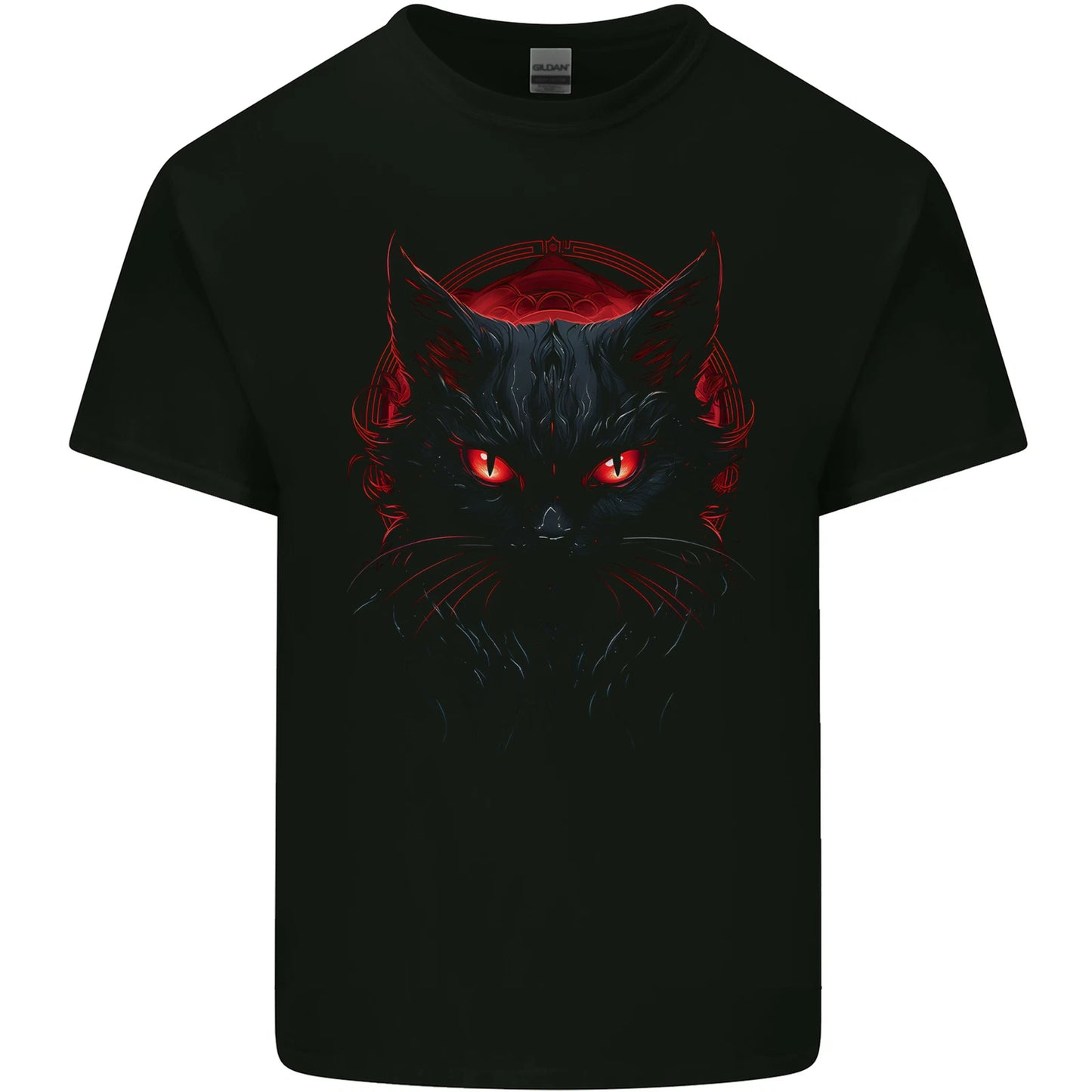 Satanic Cat Evil Halloween Mens Cotton T-Shirt Tee Top