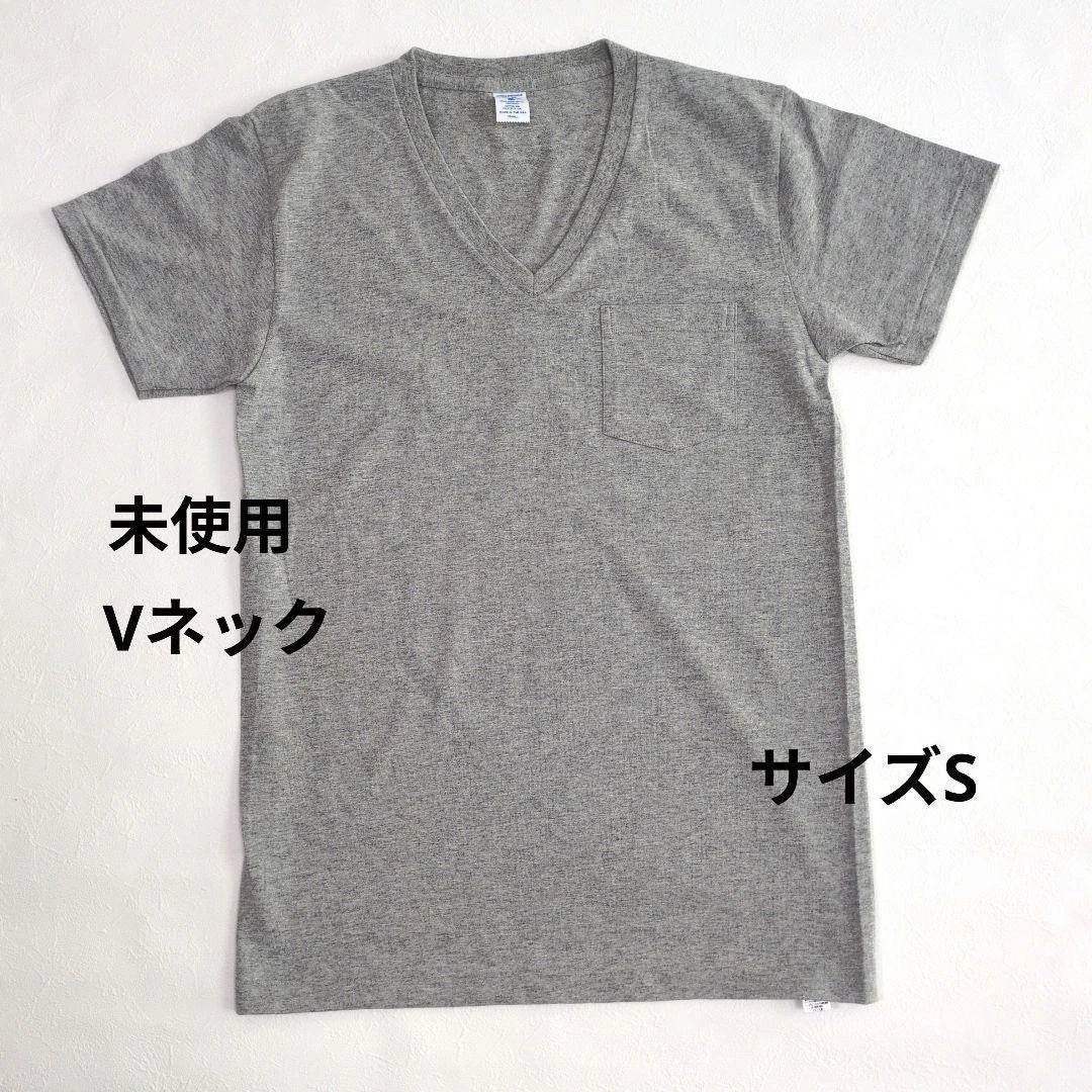 Velva Sheen Gray V-Neck T-Shirt with Pocket Size S - Made in USA