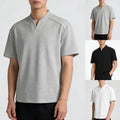 Solid Pattern Men V-neck T-shirt Breathable Workout 95%Polyester+5%Spandex