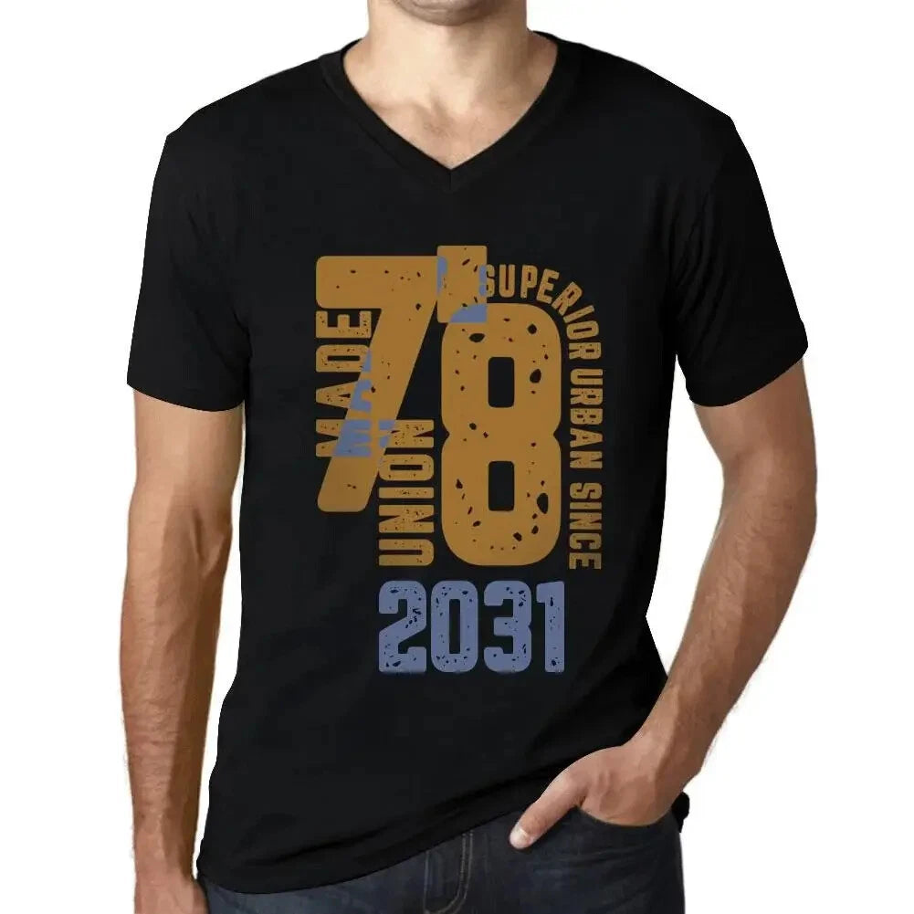 Men's Graphic T-Shirt V Neck Superior Urban Style Since 2031 Eco-Friendly