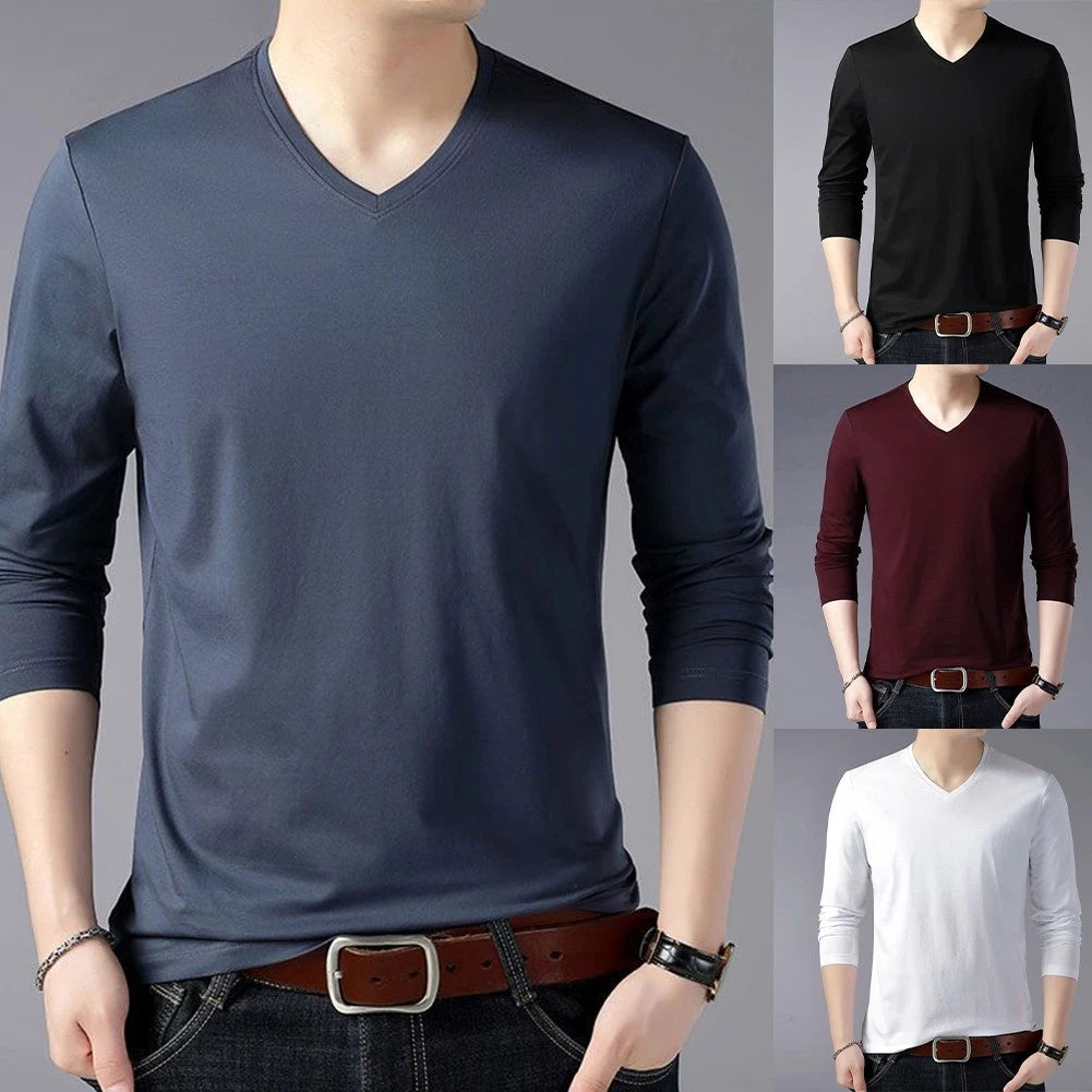 Long Sleeve V-neck Daily Wear Shirts Applicable For Men Brand New Condition