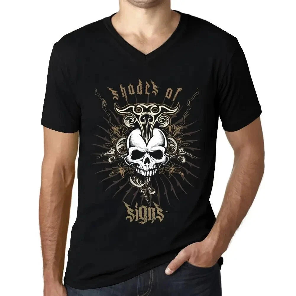 Men's Graphic T-Shirt V Neck Shades Of Signs Eco-Friendly Limited Edition