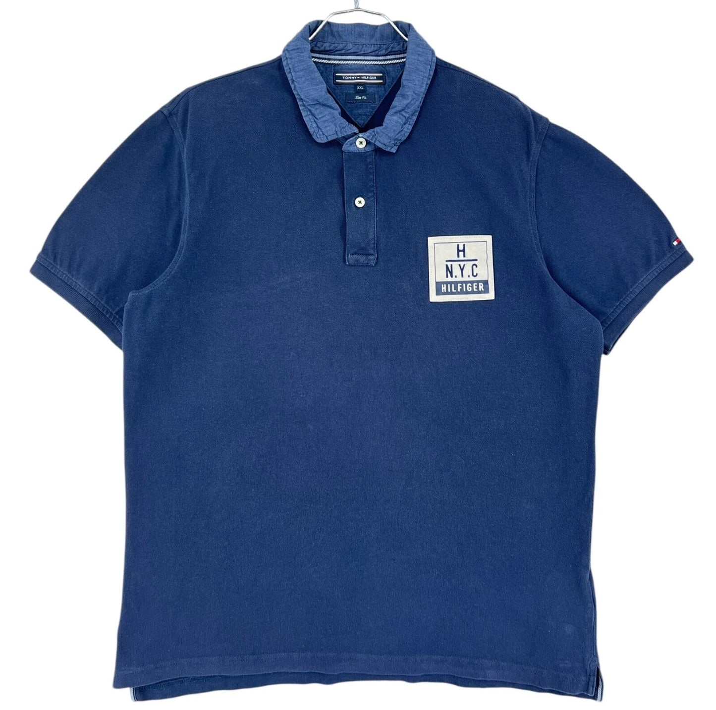 Tommy Hilfiger Slim Fit Blue Polo T-Shirt Men Size 2XL