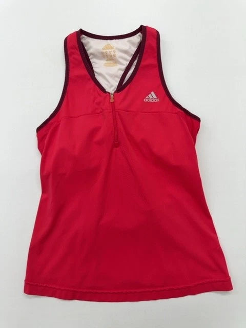 Adidas Boys Red Graphic Tank Top Youth V-Neck Size Regular Preowned