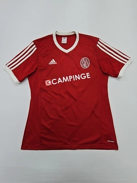 Adidas Men Red Breathable Sports Jersey Athletic Fit Size M V-Neck