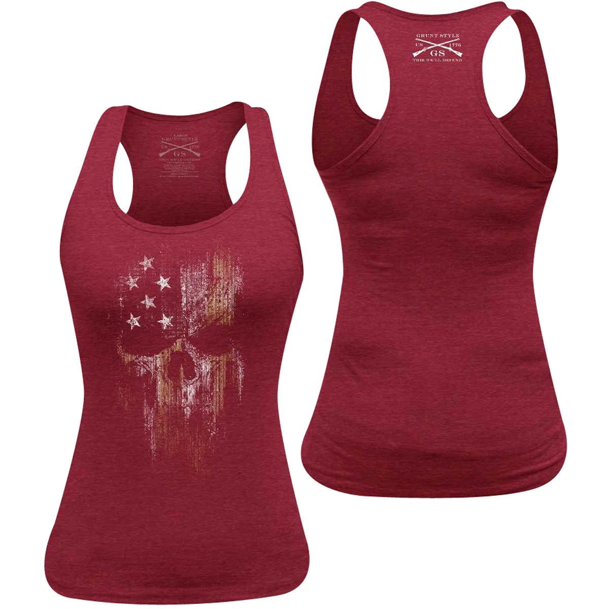 Grunt Style Women's American Reaper Racerback Tank Top - 2XL - Cardinal