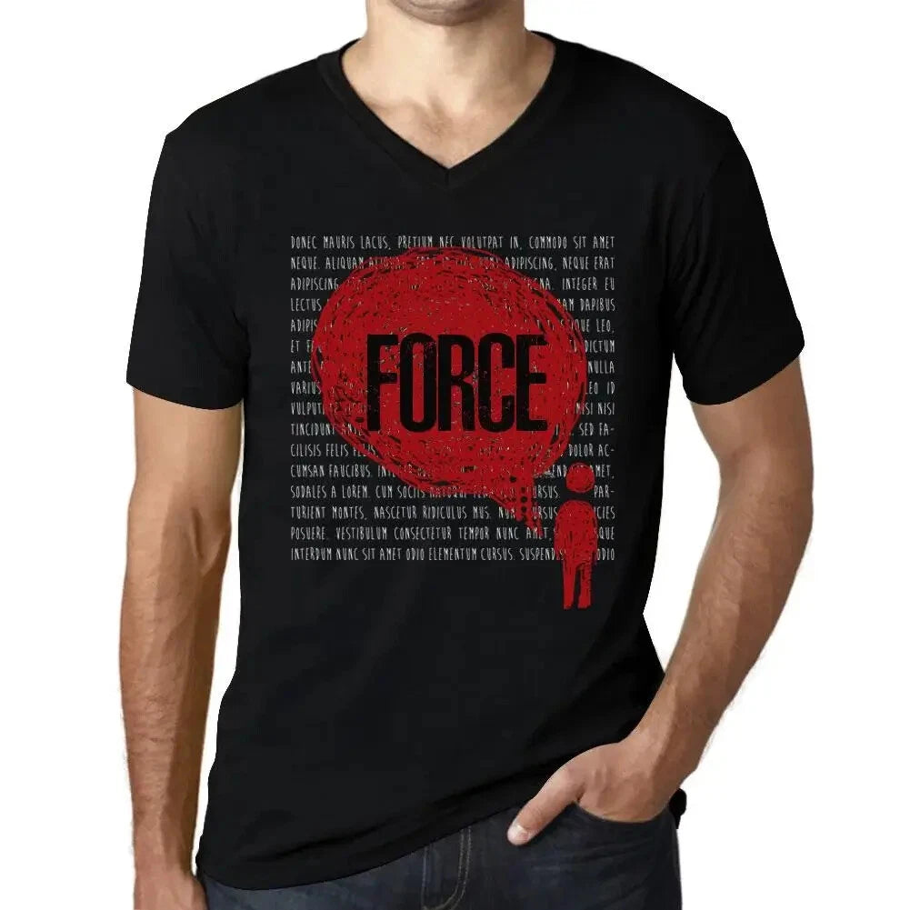 Men's Graphic T-Shirt V Neck Thoughts Force Eco-Friendly Limited Edition