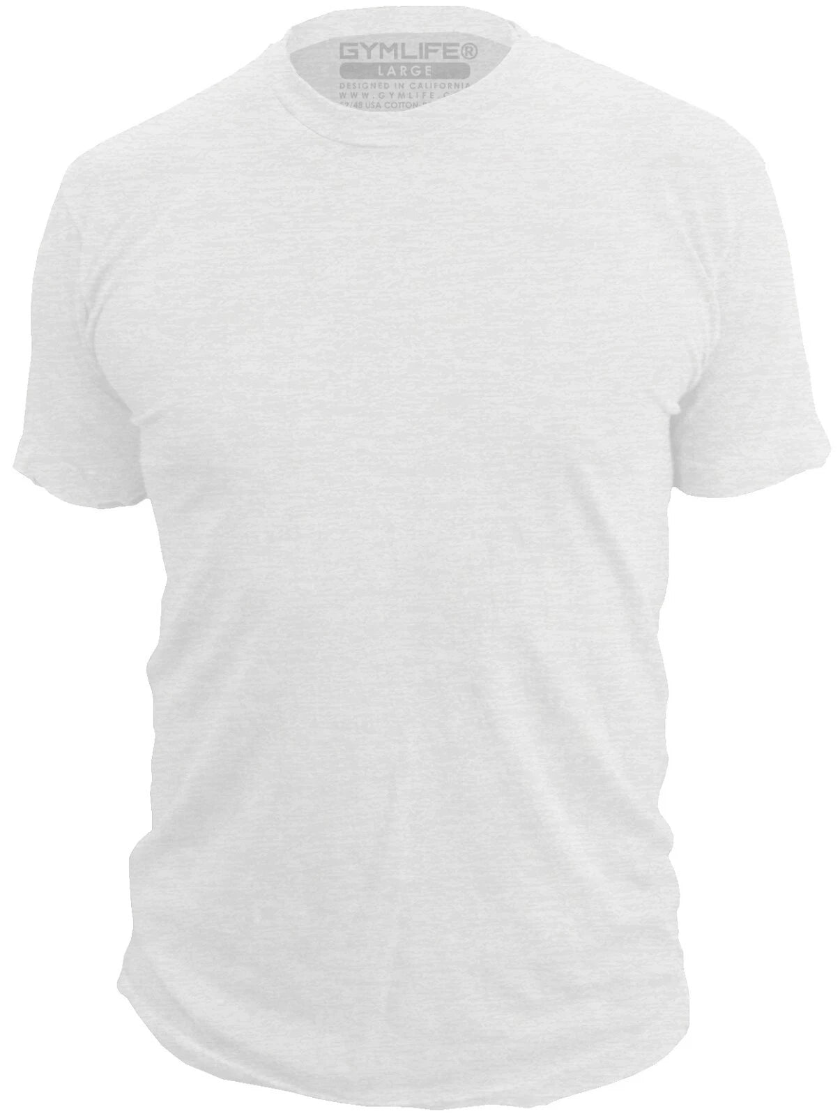 Gym Life® BLANK Tee Men's Athletic T-Shirt Work Out Exercise Fitness Shirt White