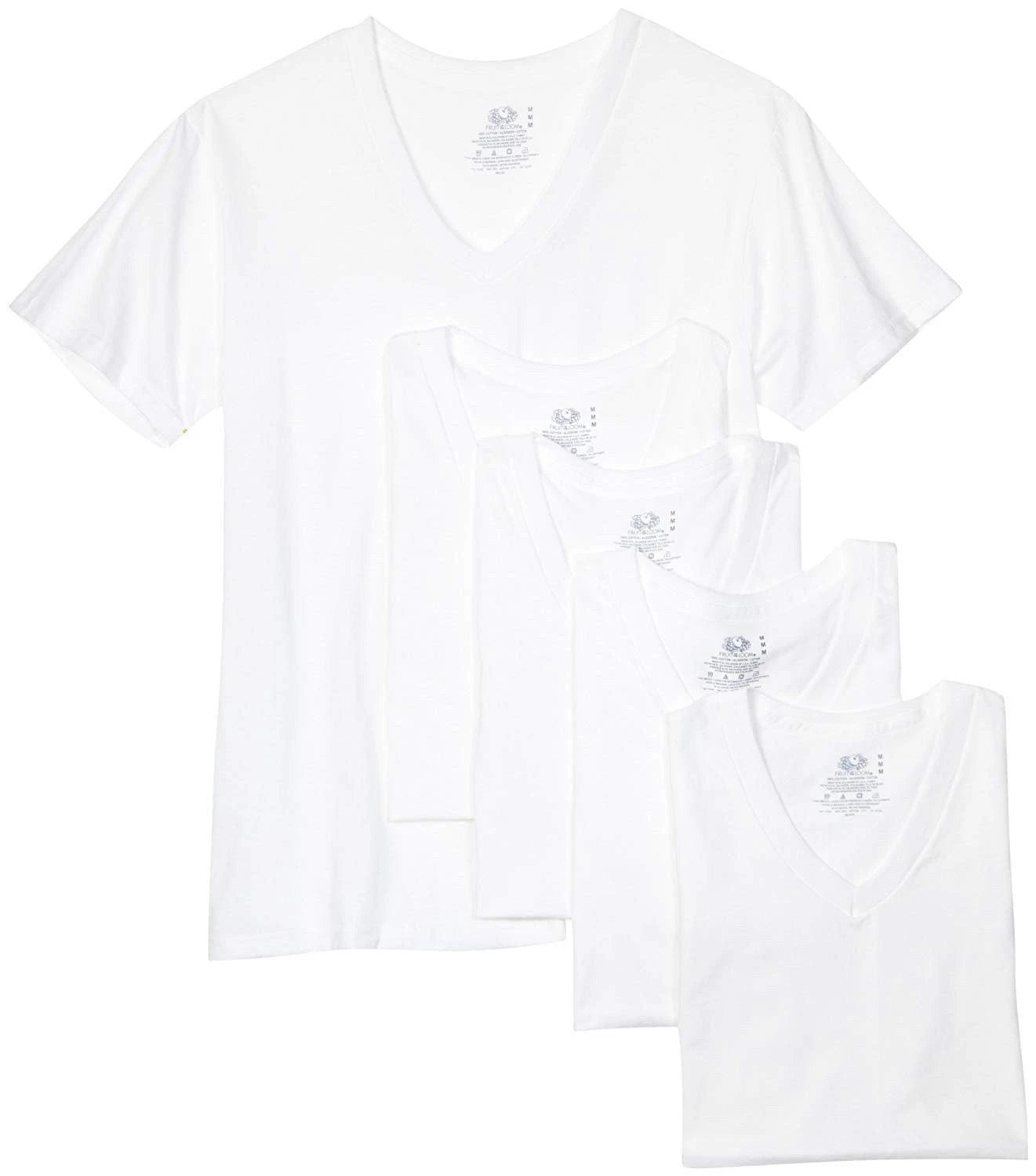 Fruit of the Loom Men's V-Neck Tee (Pack of 5) MANY COLORS AVAILABLE