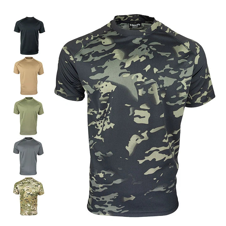 VIPER TACTICAL MESH TECH T-SHIRT MENS S-3XL WICKING STRETCH FIT SPORTS GYM TOP
