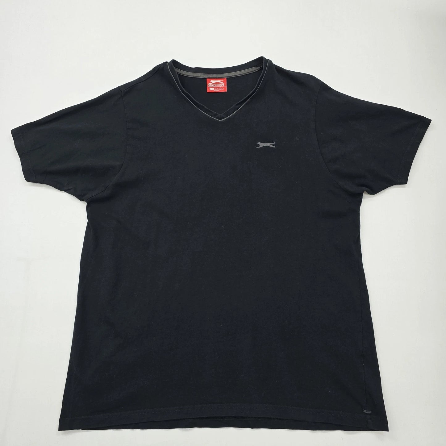 Slazenger Men's Black Graphic Logo V-Neck T-Shirt 2XL Regular