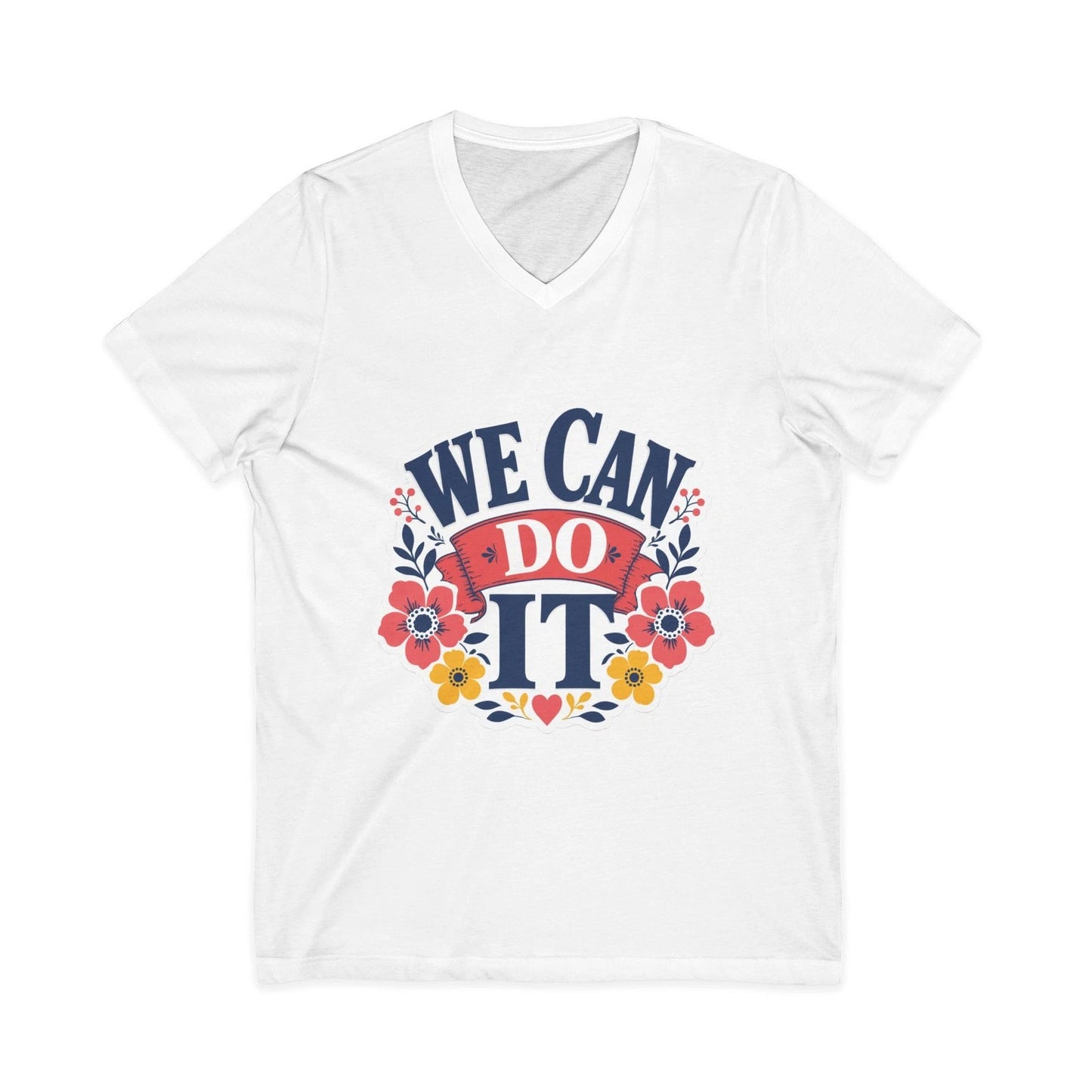 T-Shirt V-Neck Rosie Riveter We Can Do It Unisex Made in USA