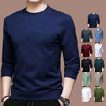 Comfy Fashion Mens T-shirt Male Daily Slim Fit Solid Color Workout Tee