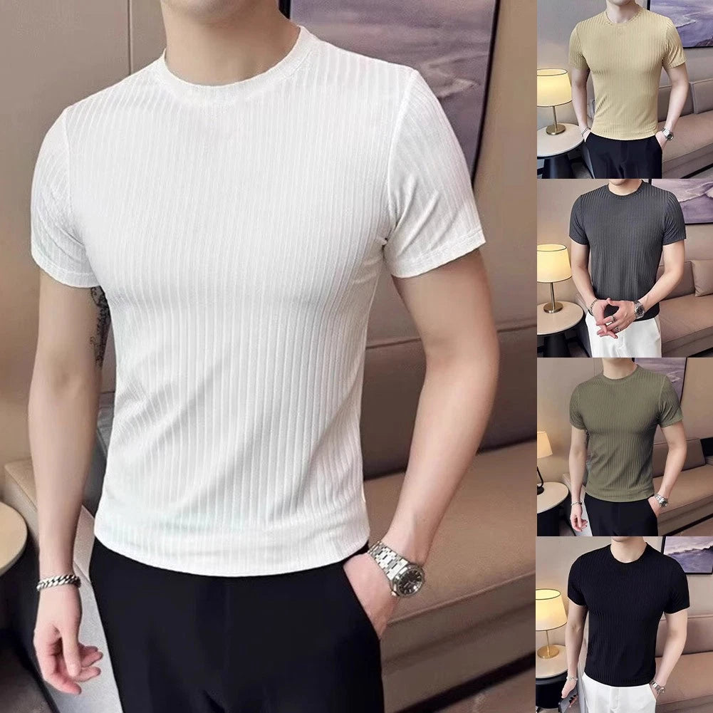 Lightweight Slim Fit T-Shirt Slim Fit Ice Silk Fabric 96%Polyester+4%Spandex