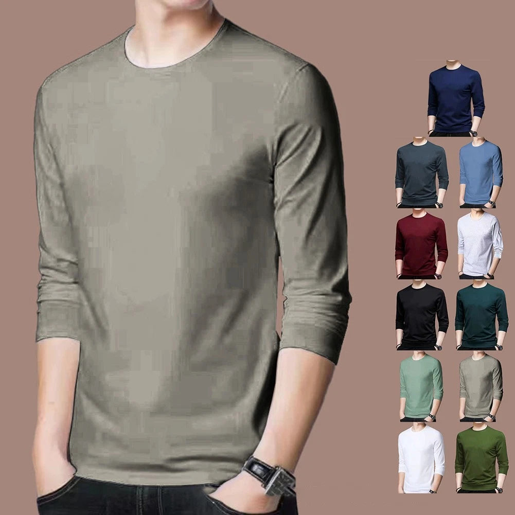 Black Casual Slim Fit Long Sleeve Tshirt Undershirt Blouse Trendy Style