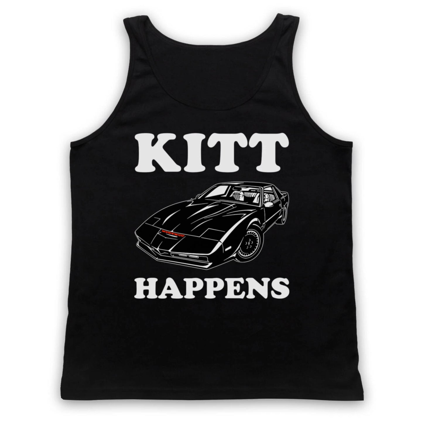 KNIGHT RIDER UNOFFICIAL KITT HAPPENS PARODY TV SLOGAN ADULTS VEST TANK TOP