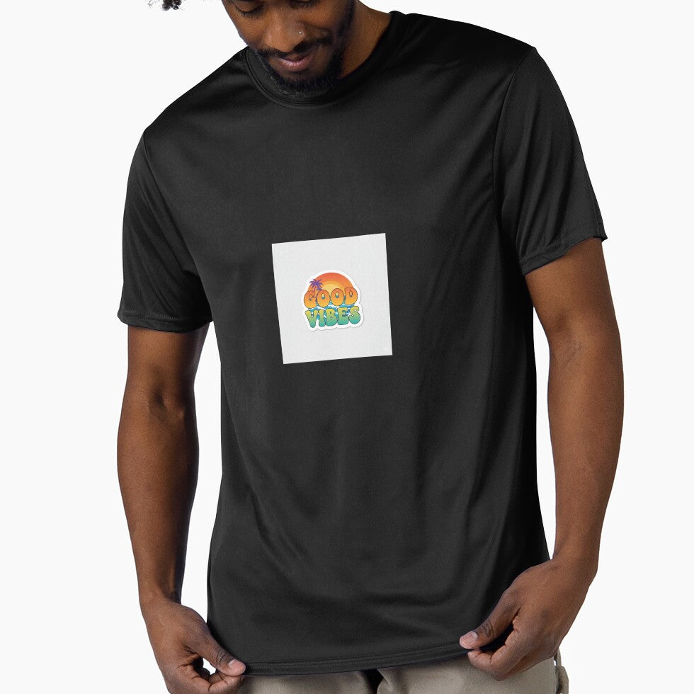 Good Vibes Retro Sunset Beach Typography with Palm Trees by deepanshuking
