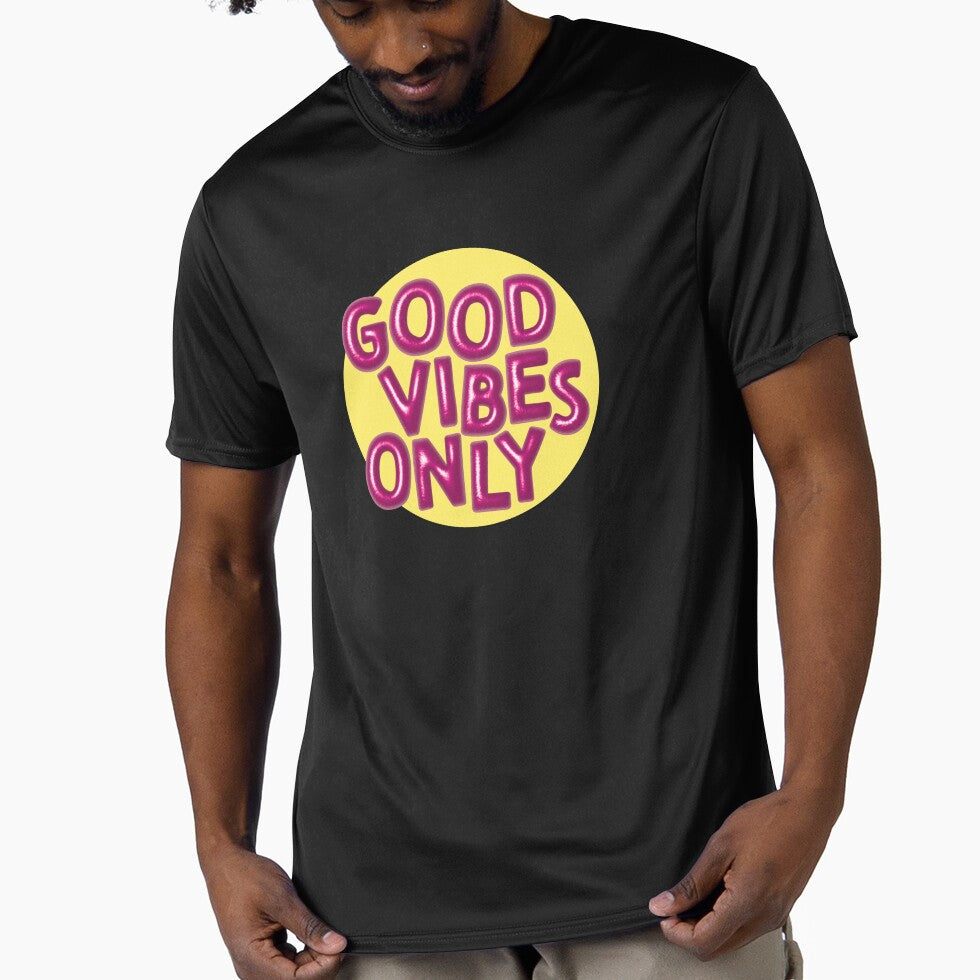 Good Vibes Only (Pink on Yellow) by RanRanDesigns