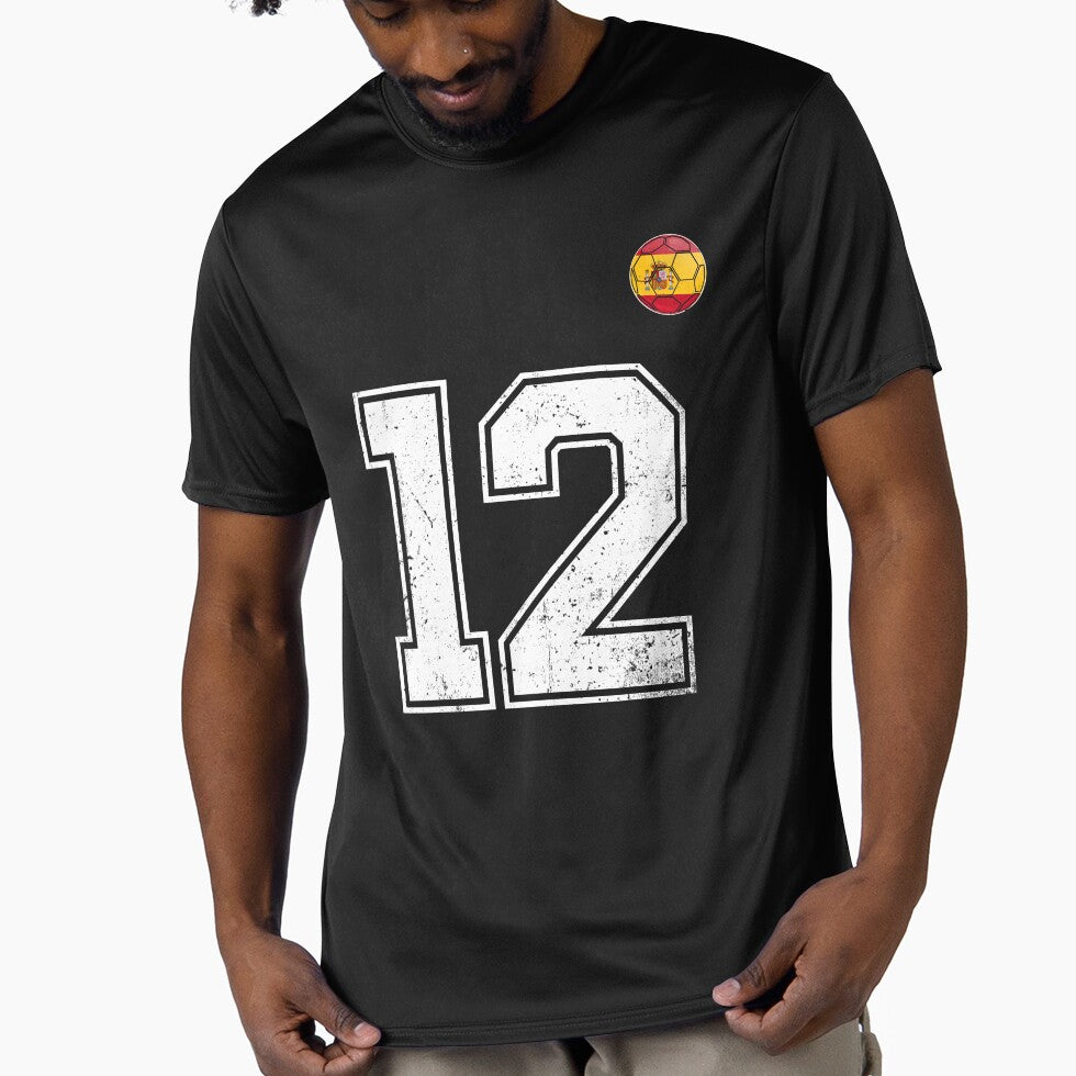 Spain Soccer Number 12 Vintage Sports Fan by KristenosNehk