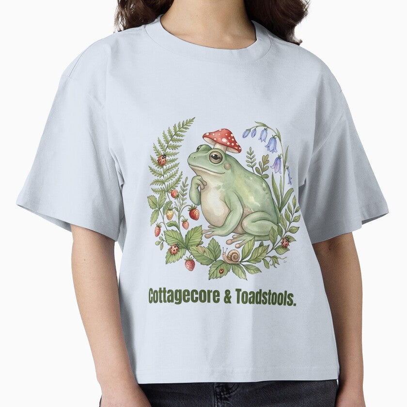 Cottagecore Mushroom Frog T-shirt - Nature Lover Gift by ZyxDes
