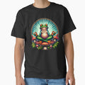 Zen Frog on Mushroom Yoga Design – Cute Meditating Frog Nature Artwork by Graphic Botique
