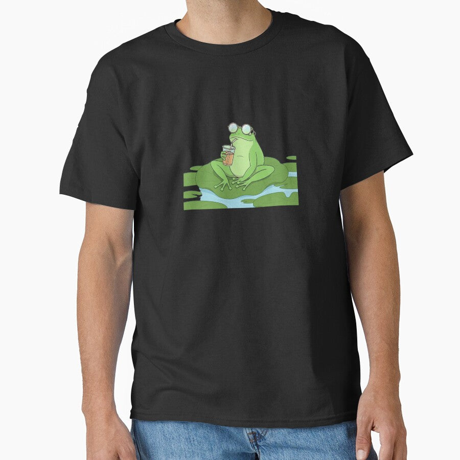 Chill Frog With Coffee – Cute Cottagecore Pastel Design by LegacyWave