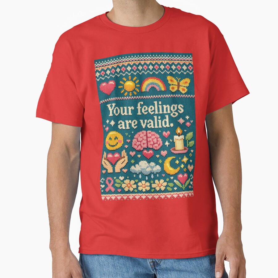 Your feelings are valid: Aesthetic Mindfulness Knitting Pattern Design by Mauswohn