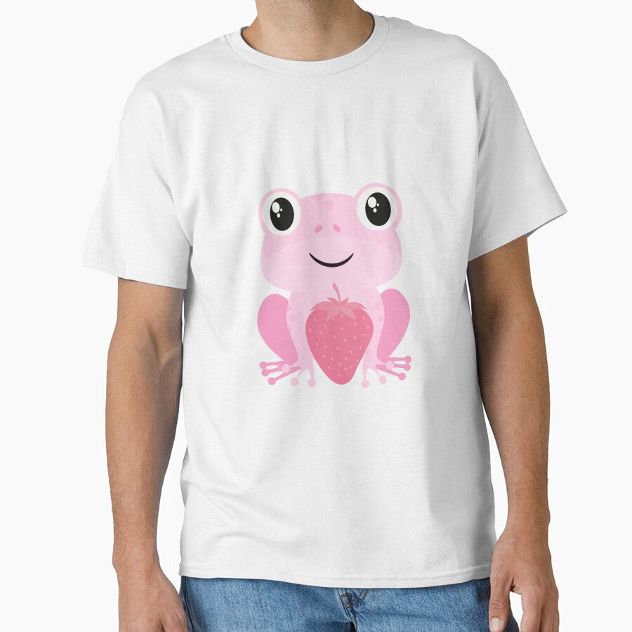 Cute strawberry frog, Cottagecore, pink frog by Mumzy2many