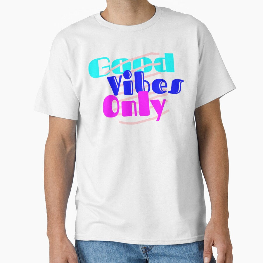 Good Vibes Only Colorful Typography Positive Quote T-Shirt Design by Faali950