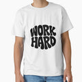 Work Hard Bold Typography – Retro Bubble Letter Motivation Design by The-ADDesign