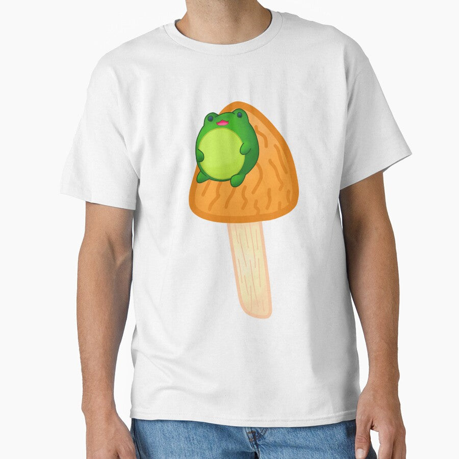Frog On Orange Mushroom by Cutsiecottage