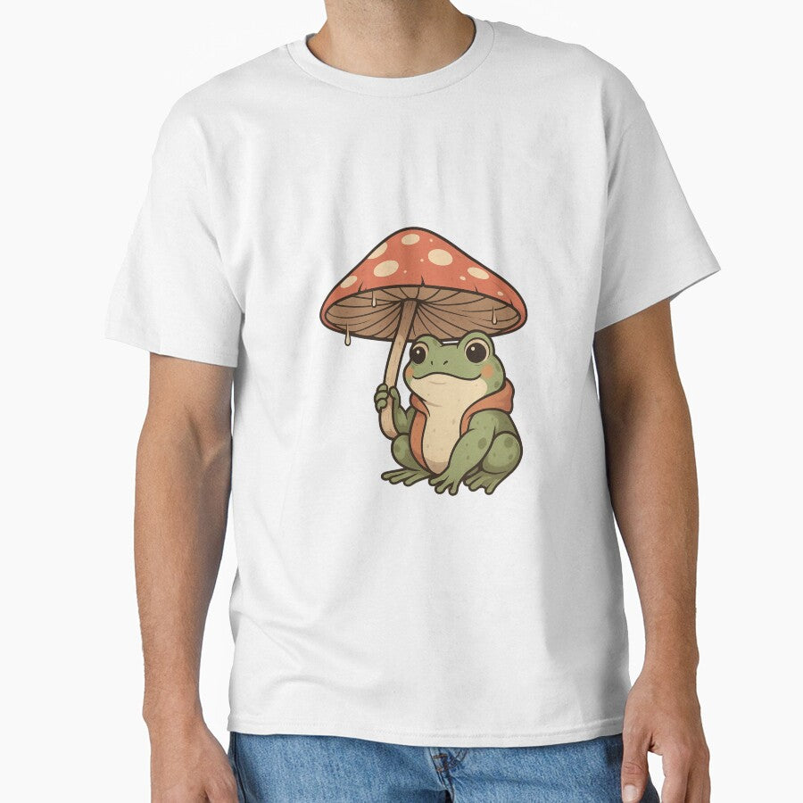 Mushroom Frog with Umbrella – Cute Cottagecore Frog in Rain | Cozy Nature Aesthetic by ColorSplash123