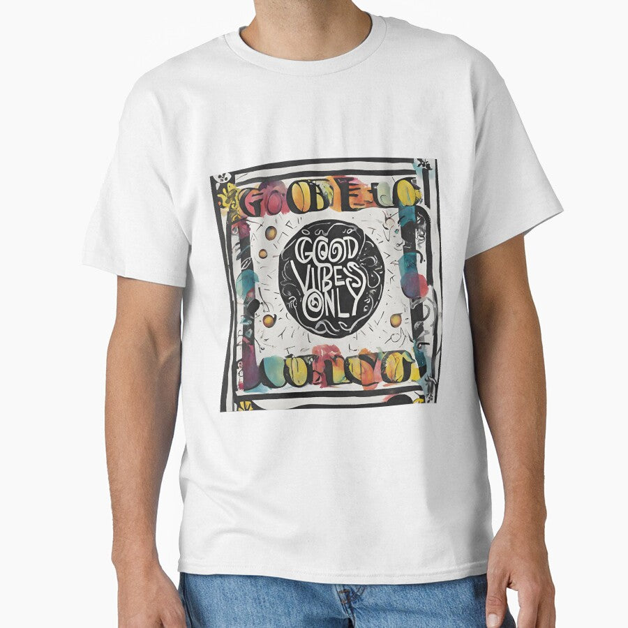 Good Vibes Only Round Typography Art by Happyfreedom