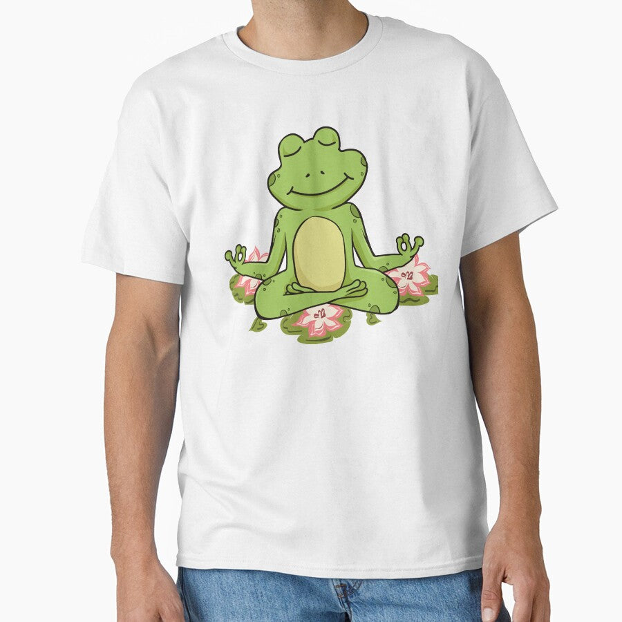 Yoga frogs. meditating frog doing yoga. by HopItStudio