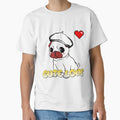 White Pug Puppy Heart Pixel Art by PopDigital