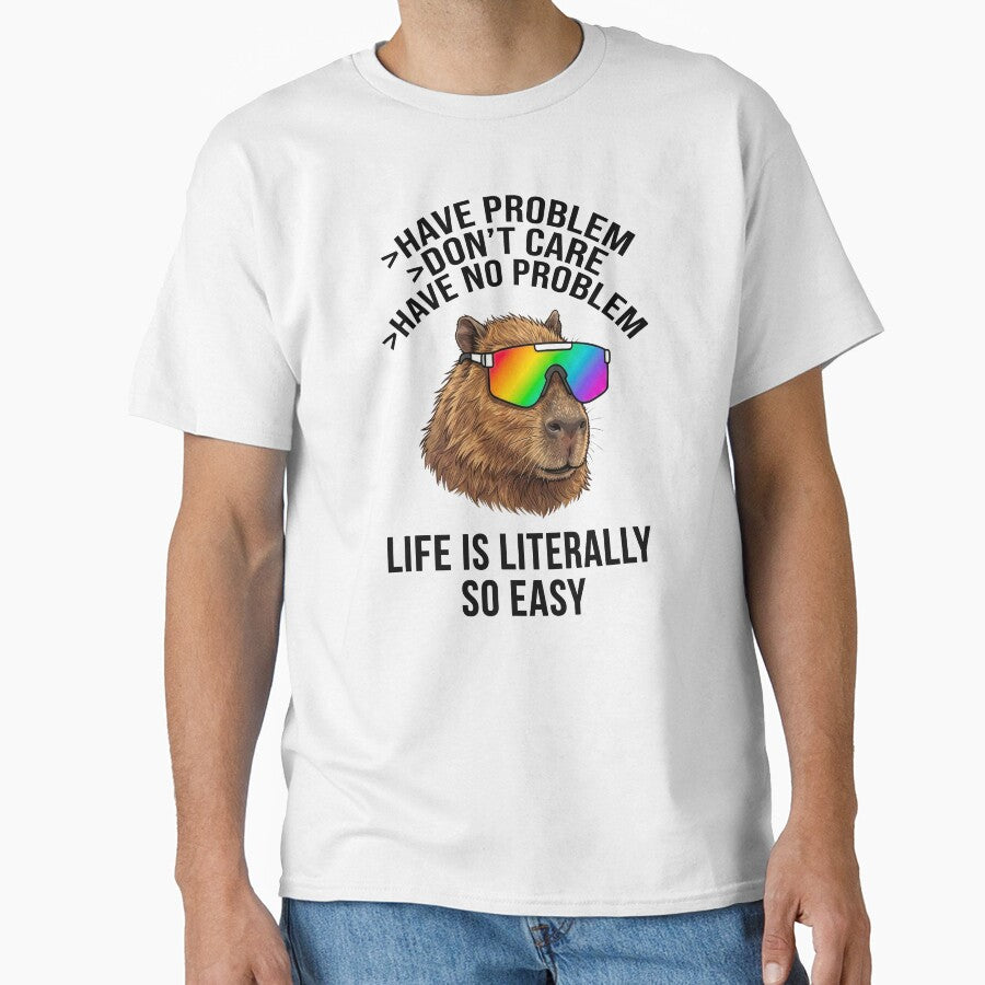 Funny Capybara Life Is Literally So Easy Meme by WAMTEES