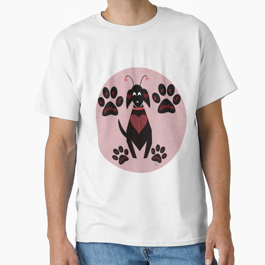 Mid-Century Modern Funny Valentine Dog Pattern - Pink by Old Urban Farmhouse Design Studio
