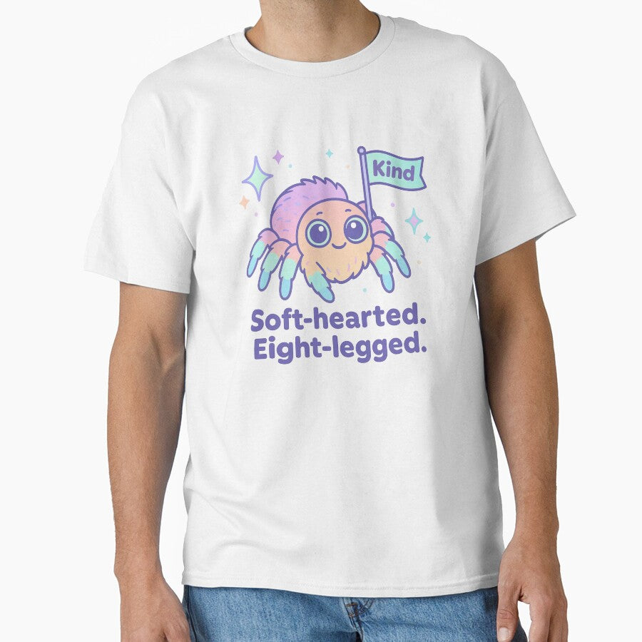 Soft-Hearted, Eight-Legged – Tarantula Shirt, Positive Vaporwave Cartoon Design by LEO Vaporwave