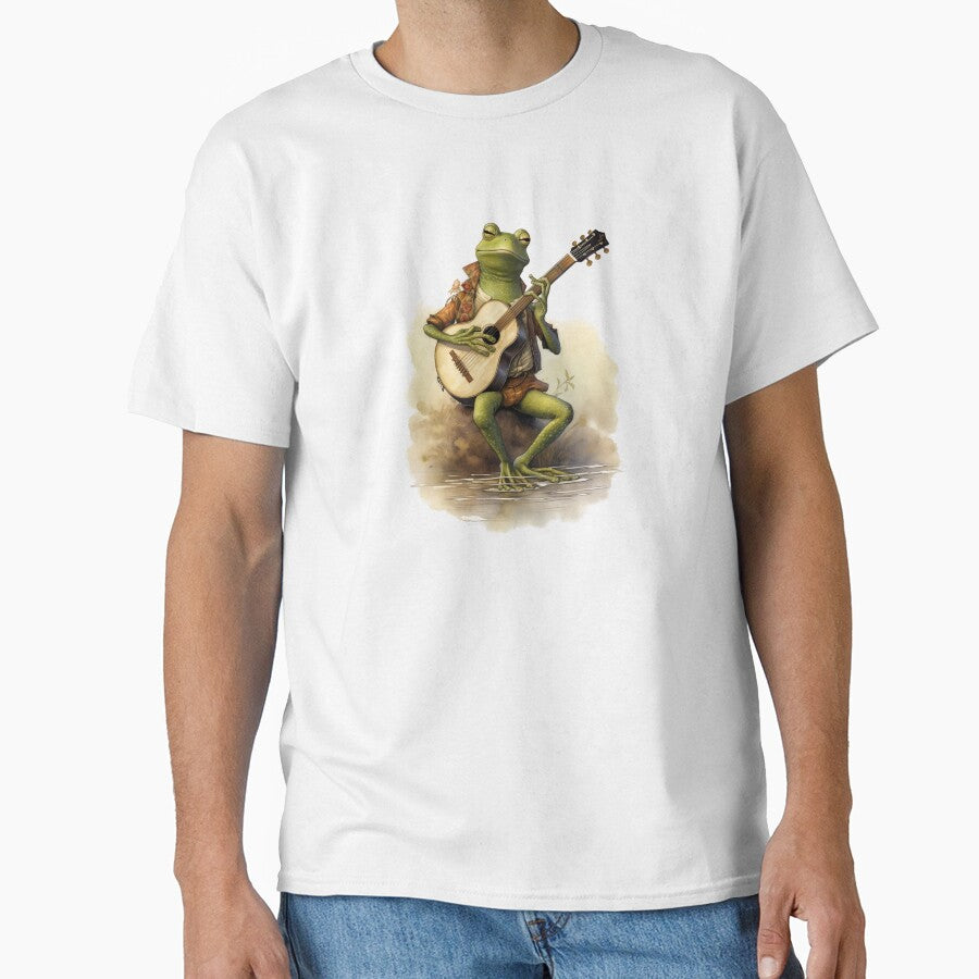 Frog playing guitar on the bank by Remek-Design